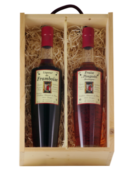 boite bois 2 liqueurs de la Distillerie du Plessis